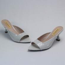 Women's Mule Clog Pointed Toe Leaf Sandal Low Heel Cup Vz Comfortable Lightweight Soft - Tắt vecni - Xem 2