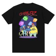 Streetwear Casual Music Band Gorillazs Punk Rock Fashion Printed T-Shirt 90s Retro Short Sleeve Plus Size T-Shirt Unisex Tee Top