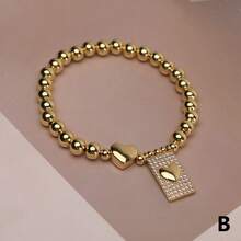 1pc CZ Micro Pave Virgin Charms Bracelet Cross Pendant Bracelet Fashion Religion Jewelry Bracelet
