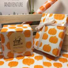 10/50/100 件可爱橙色收获南瓜图案礼品包装薄纸套装 - 适用于礼品包装、花束包装、服装包装、家居装饰、工艺品、DIY、包装袋、生日装饰、婚礼装饰、礼品装饰、派对礼品装饰，适用于万圣节、圣诞节、感恩节、丰收节等。 - 橘色 - 查看 6