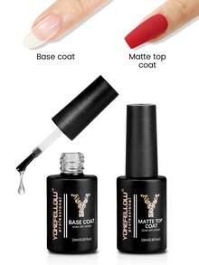 10毫升 YOKEFELLOW 免擦拭亮油、底油和哑光亮油凝胶指甲油，光泽持久，高光泽度，美甲沙龙用品，可卸除 UV/LED 光疗，美甲师必备，适合在家 DIY 美甲，也适合女性和女孩使用。 - 無色 - 查看 15