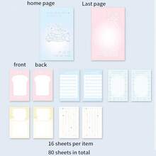 1 Planejador de folhas soltas M5, prato de pelúcia colorido, planejador com padrão de desenho animado, livro de adesivos decorativos faça você mesmo, adequado para cenários de criação de planejadores