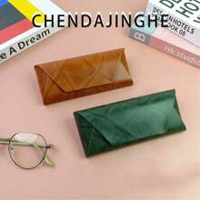 1 件便携式手工 PU 眼镜盒，时尚眼镜/太阳镜盒