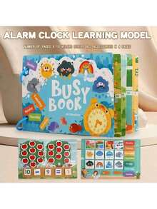 蒙特梭利婴儿忙碌书，我的第一本安静书，粘贴式早教玩具，儿童玩具，婴儿配对游戏 - 彩色 - 查看 6