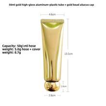 50ml Refillable Empty Aluminum-Plastic Tubes Silver Cosmetic Containers For Package Cleanser Hand Cream Cosmetic Lotion