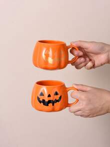 1 cană ceramică de Halloween, potrivită pentru bucătăria de acasă, restaurant, sufragerie, cadou, cană de cafea, cană de apă, cană de ceai, cană pentru băuturi reci, cană, cană izolată, potrivită pentru ceai, cafea, lapte, suc de fructe, nuntă, petrecere, cadou, ziua de naștere