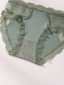 5 Stücke Damen Sexy Spitze Höschen - Eisseide Unterhosen mit niedriger Taille, nahtlos, weich & atmungsaktiv für Yoga, Training & Alltag