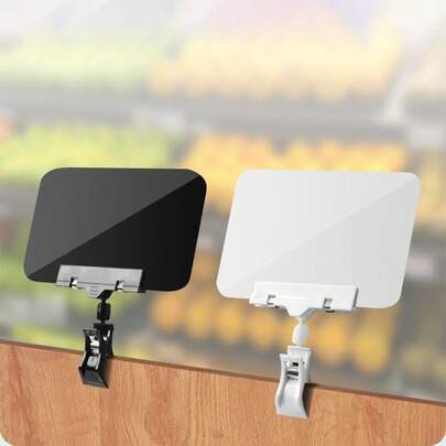 1个迷你塑料可擦写黑板标牌，带夹子，适用于超市零售店价格标签