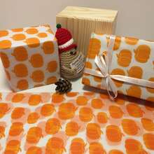 10/50/100 件可爱橙色收获南瓜图案礼品包装薄纸套装 - 适用于礼品包装、花束包装、服装包装、家居装饰、工艺品、DIY、包装袋、生日装饰、婚礼装饰、礼品装饰、派对礼品装饰，适用于万圣节、圣诞节、感恩节、丰收节等。 - 橘色 - 查看 7