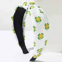 1pc Women's Fashion Headband Hair Accessory, Simple Printed Fabric Headband Clover Polka Dot Fashion Headband Irish St. Patrick's Day Headband Suitable For Daily Leisure, Festival Party Wear, Perfect Holiday Gift For Family And Friends - 帽子 - 查看 8