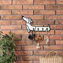 1 个白色腊肠犬壁挂式收纳架 - 天然木钥匙扣，带 4 个挂钩，适用于卧室、办公室入口装饰、乔迁礼物、狗主题壁挂、家居整理、耐用设计、壁挂式收纳、收纳爱好者必备品，适用于圣诞节家居装饰（需自行安装） - 彩色 - 查看 5