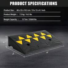 Rampa per auto, rampa per auto, rampa per marciapiede alta 10 cm/15xm, rampe di carico adatte come rampa di carico per rimorchi, rampa per auto e camion, rampa di carico per moto, rampa per biciclette, rampe fino a 15T