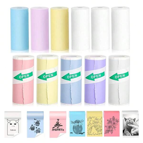 Mini Printer Thermal Paper, 57X25mm Mini Printing Paper Compatible With X5/X6/C9/C15/C17/C20, Perfect For Study Notes, Label, Work Organization, Photo Printing, And Memo