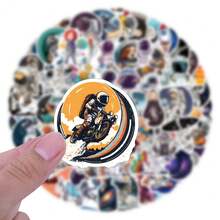 110 件宇航员贴纸美观贴纸高品质贴纸贴花剪贴簿、日记本、笔记本电脑、保险杠、滑板、水瓶、电脑、手机贴纸可以为您的生活带来很多乐趣，是送给成人的完美礼物 - 彩色 - 查看 5