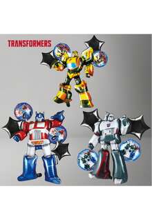 TRANSFORMERS 5 قطع بالونات فويل بشكل المتحولون، مجموعة بالونات ديكورية لحفلة عيد الميلاد، خلفية، إكسسوارات التصوير - متعدد الألوان - مشاهدة 2