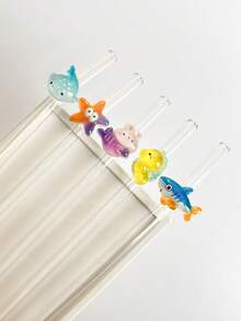 1 Cái/2 Cái/1 Bộ Ống Hút Thủy Tinh Hình Động Vật Biển Hoạt Hình Với Nhiều Màu Sắc Cá Mập, Sao Biển, Cá Ngựa, Bùa Nàng Tiên Cá, Ống Hút Trong Suốt Có Thể Tái Sử Dụng, Dùng Cho Đồ Uống Lạnh, Trà Sữa, Cà Phê, Nước Ép, Sinh Tố, Nhà Bếp, Nhà Hàng, Tiệc Cocktail, Trở Lại Trường Học, Quà Tặng Cho Bạn Gái/Bạn Trai, Cha Mẹ, Bạn Bè, Đồ Dùng Cho Ngày Lễ, Halloween, Lễ Tạ Ơn Và Giáng Sinh - phong cách 1 - Xem 8