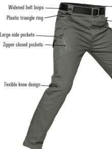 Men's Military Cargo Tactical Pants Ripstop Lightweight Cotton Stretch Combat Outdoor Hiking Pants - Màu xanh lá cây đậm - Xem 3