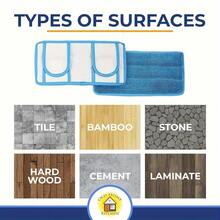 Reusable Ultra-Fine Fiber Mop Pad, Compatible With Wet Spray Cleaning, Durable Dry And Wet Floor Cleaning Cloth, Easy To Install, Floor Cleaning Supplies | Mop Head Compatibility | Durable Mop Filling, Floor Cleaning Mop Cloth - Màu xanh lam - Xem 2