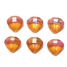 10 件/包 20 毫米扇形降落伞水晶玻璃珠，电镀颜色，DIY 珠宝配件，适用于项链、耳环、吊坠、手机壳、汽车装饰 - 20mm貝殼 - 查看 55