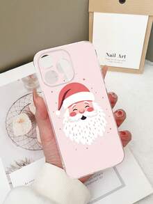 1pc Transparent TPU Anti-Drop Colorful Christmas Santa Claus Pattern Phone Case Compatible With IPhone 15/15Pro/15Plus/15ProMax/16/16Pro/16Plus/16ProMax, Galaxy S23 Ultra/A14/A24, Redmi Note 12 Pro, Pixel 8/8 Pro