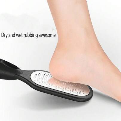 1 件，足部护理死皮锉，不锈钢材质制成 - 去除死皮、去角质和污渍，便携收纳