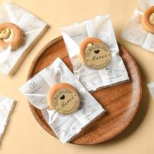 500pcs/Roll Handmade Kraft Paper Love Self-Adhesive Stickers, Gift Packaging Sealing Stickers, Thank You Stickers, PVC Waterproof Stickers, Kraft Paper Sealing Stickers, Commercial Decoration, Baking Gift Packaging Labels, Thank You Stickers, Baking Supplies, Thank You Gifts, Wedding Decor