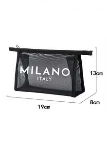 1 pièce sac de plage en maille matériau en Nylon Alphabet imprimé sac fourre-tout en maille de plage avec grande capacité, utilisez-le vous-même ou offrez des cadeaux à d'autres, sac de plage de fournitures scolaires, sac à dos étanche sac de vacances pour amis, maman, enseignants, cadeau de fête des mères, essentiels d'été, Les essentiels de la plage - Noir - Voir 6