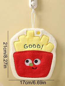 Cute Coral Fleece Hand Towel, Cartoon Fries And Hamburger Hanging Towel, Three-Layer Thick Baking Towel, Strong Absorbent Kitchen Towel, Cleaning Rag Tool, Rag Handkerchief, Bathroom Absorbent Square Towel, Thickened And Enlarged Towel - Can Be Used As A Placemat, No Fading, No Linting, Soft And Skin-Friendly, A Variety Of Styles Are Available. Can Be Used To Wipe Ceramics/Tableware/Glass