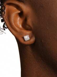 CVNANA 2pcs Minimalist Geometric Stud Earrings, Gift For Men Holiday Party - 6339 - View 8