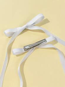 6件套女士母亲节/音乐节/婚礼装饰发夹，简约纯色可爱蝴蝶发卡 - 白色淺藍色寶藍色六件套 - 查看 5