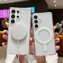 Magsafe 磁力充电手机壳适用于三星 Galaxy S25 S24 S23 Ultra S22 Plus S21 FE A17 A16 A15 A35 A55 透明亚克力超薄保护套 - 無色 - 查看 4