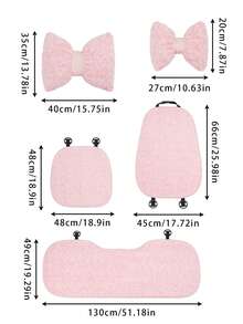 1 szt. Nowa różowa róża szczotkowana poduszka na siedzenie samochodu dla kobiet Zestaw pięciu poduszek na siedzenia Świeża i prosta dekoracyjna poduszka na siedzenie na lato - Różowy - Zobacz 11