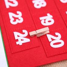 Calendario de Adviento de tela con árbol de Navidad, calendario de cuenta regresiva navideña de fieltro para colgar en la pared, regalo de Navidad y Año Nuevo, decoración para el hogar y fiestas