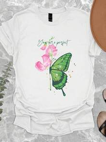 Custom Boho Wildflowers Cottagre T-Shirt, Vintage Motivational Wellnes Shirt, Floral Nature Swea, Garden Lover Shirt, Uplifting220G Heavyweight Cotton T-Shirt For Women – Women's Top – Made From Premium Thick Cotton That's Soft Yet Sturdy, Offering Breathable Comfort All Day. Ideal For Daily Wear, School, Vacation, Outdoor Adventures, Or Pairing With Layers In Cool Weather. A Stylish And Practical Choice For Streetwear, Lounging, Or Active Days. - 白5 - 查看 1