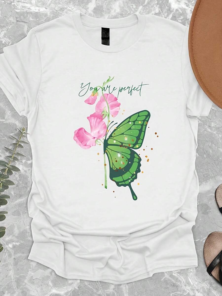 Custom Boho Wildflowers Cottagre T-Shirt, Vintage Motivational Wellnes Shirt, Floral Nature Swea, Garden Lover Shirt, Uplifting220G Heavyweight Cotton T-Shirt For Women – Women's Top – Made From Premium Thick Cotton That's Soft Yet Sturdy, Offering Breathable Comfort All Day. Ideal For Daily Wear, School, Vacation, Outdoor Adventures, Or Pairing With Layers In Cool Weather. A Stylish And Practical Choice For Streetwear, Lounging, Or Active Days. - 白5 - 查看 1