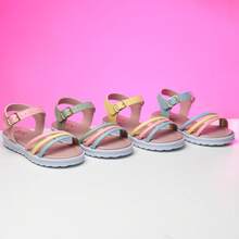 Children's Sandals For Girls, Women's Flats, Sizes 20 To 36, Colorful, Various Colors, Tip And Buckle, Casual, School - 黃色 - 查看 3