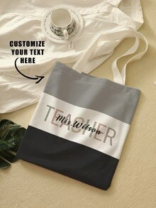 1款定制文字帆船包，独特设计（照片、风景、插图），可折叠，大容量，轻便，时尚，个性化手提包，单肩包，休闲购物袋，新年魅力 - 彩色 - 查看 21