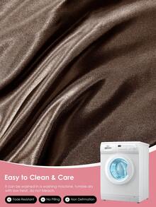 2个装奢华丝滑缎面信封式枕套，柔软透气，抗皱，呵护秀发和肌肤，提升睡眠质量，不含枕芯，巧克力棕色，通过Oeko-Tex认证 - 巧克力棕 - 查看 8