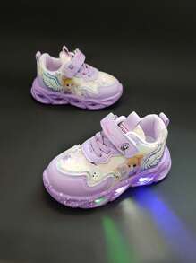 2025秋冬新款美式女童夜光运动鞋，休闲时尚儿童LED发光跑步鞋
