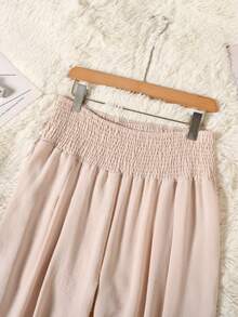 Women's Plain Color Elegant Versatile Pleated Wide Leg High Waist Pants