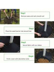 10 包，20.5 英寸无纺布树木覆盖物环加厚树木保护垫植物覆盖物圆形防草园艺织物覆盖物用于控制根部保护 - 黑色 - 查看 6