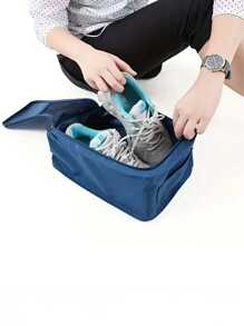 小型旅行鞋袋可折叠防水鞋袋收纳袋-双层鞋袋旅行收纳袋鞋子收纳袋出差旅行用品