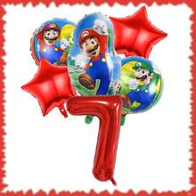 超级马里奥生日派对套装 - 18英寸铝箔气球和32英寸数码气球。生日派对装饰、家居装饰背景、完美生日派对装饰、生日墙面装饰、摄影工作室装饰用品。 - 彩色 - 查看 11
