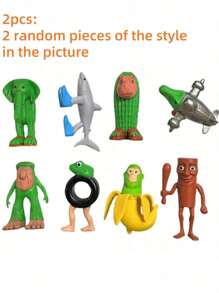 Juego de 8 piezas/1 set Figuras de juguete de plástico Brainrot, Tung Tung Tung Sahur Tralalero Tralala, esculturas decorativas, adornos de escritorio, regalos de Halloween, Navidad y cumpleaños