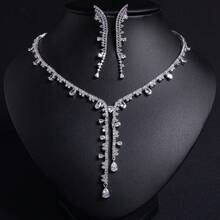 3pcs Silver-Tone Multicolor Women Jewelry Set - Earrings, Necklace, Suitable For Ladies/Brides/Bridesmaids, Festivals, Parties, Weddings, Banquets, Fashion Jewelry Gift Set