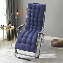Lounge Chair Cushion Reclining Waterproof Camping Lounge Chair Cushion Pad Replacement Patio Chaise Lounge Cushion - 藏蓝色 - 查看 1