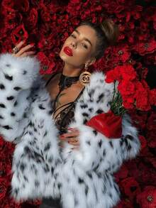 Chaqueta nueva de otoño/invierno con estampado de leopardo de piel sintética, abrigo de parka esponjoso