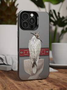 1个老鹰复古图案手机壳，红色条纹，红色头巾，老鹰图案，趣味设计，磨砂防摔保护摄像头，兼容 11、12、13、14、15、16 Pro Max、X、XS、XR、16E、15 Plus，兼容三星Galaxy、OPPO、Realme、vivo、Redmi、Infinix、荣耀X50i，防水防震防刮，国际版，非国内版 - 彩色 - 查看 2