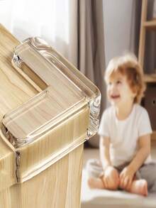 12pcs Silicone Furniture Corner Guards, Transparent Soft Edge Protectors, Corner Bumpers, Best Clear Table Corner Cushions, Protect Furniture & Cabinets From Sharp Edges - Clear - View 3