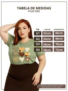 Women's Plus Size T-Shirt Short Sleeve 100% Cotton Premium Mesh (3) - 橄欖綠 - 查看 4